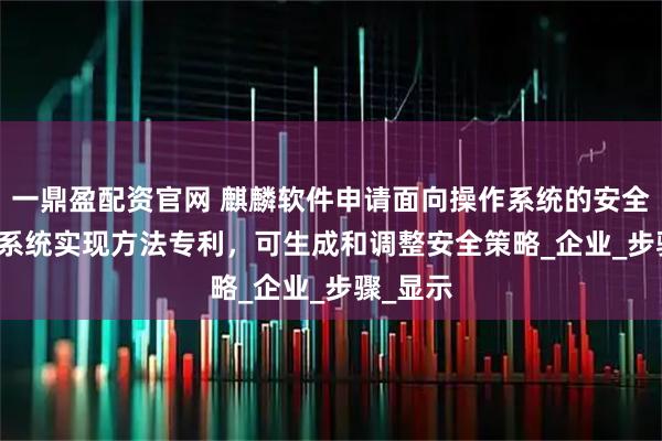 一鼎盈配资官网 麒麟软件申请面向操作系统的安全Agent系统实现方法专利,可生成和调整安全策略_企业_步骤_显示